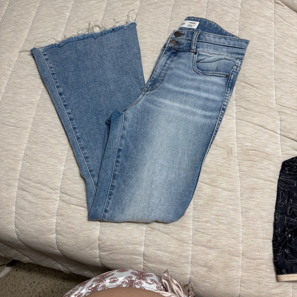 BKE Parker Light Blue Wide Leg  Distressed Jeans